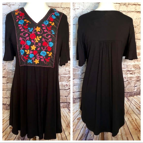 Black with embroidered front top